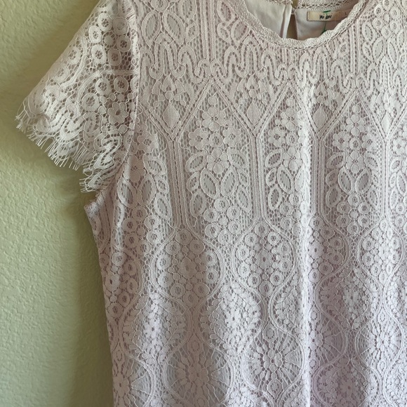 MI AMI - Francesca’s - Boutique Pink Lace Mini Dress Cap Sleeve Women’s Large - Picture 15 of 15